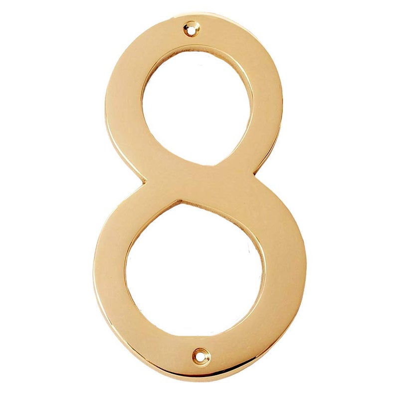 A10SHOP Motif 4-Inch Solid Brass Lacquered Polished Mailbox Numbers modern house numbers for outside House Numbers Address Sign For Door, Outdoor Decor, Home Address Numbers (Number 8) - Image 1